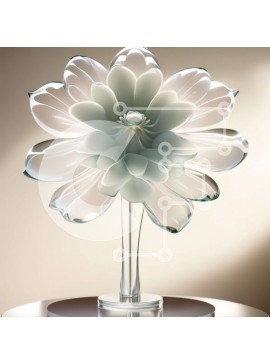 Intra Συλλεκτικό Ξύλινο Παζλ Plywood  4mm - Όμορφη εικόνα ενός λευκού λουλουδιού σε ένα διαυγές βάζο Σε Ξύλινο Κουτί - Διαστάσεις: 10x10 cm – 25 κομμάτια