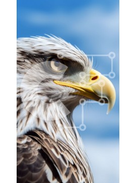 Σετ των 2 Intra Συλλεκτικό Ξύλινο Παζλ Plywood  4mm - Κοντινό πλάνο του κεφαλιού ενός αετού Σε Ξύλινο Κουτί - Διαστάσεις: 10x10 cm – 25 κομμάτια