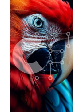 Σετ των 2 Intra Συλλεκτικό Ξύλινο Παζλ Plywood  4mm - Πολύχρωμος παπαγάλος με μπλε και κόκκινα φτερά Σε Ξύλινο Κουτί - Διαστάσεις: 10x10 cm – 25 κομμάτια