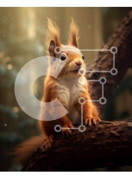 Σετ των 2 Intra Συλλεκτικό Ξύλινο Παζλ Plywood  4mm - Αξιολάτρευτη εικόνα ενός κόκκινου σκίουρου σε ένα δάσος Σε Ξύλινο Κουτί - Διαστάσεις: 10x10 cm – 25 κομμάτια