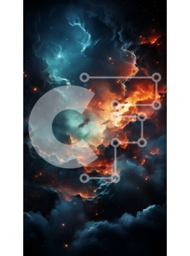 Σετ των 2 Intra Συλλεκτικό Ξύλινο Παζλ Plywood  4mm - Όμορφη εικόνα ενός πολύχρωμου ουρανού με σύννεφα και αστέρια Σε Ξύλινο Κουτί - Διαστάσεις: 10x10 cm – 25 κομμάτια