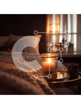 Intra Συλλεκτικό Ξύλινο Παζλ Plywood  4mm - Ζεστό και άνετο υπνοδωμάτιο με κεριά και μαλακό κρεβάτι Σε Ξύλινο Κουτί - Διαστάσεις Puzzle: 10x10 cm – 25 κομμάτια