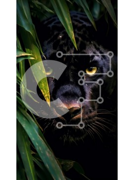 Σετ των 2 Intra Συλλεκτικό Ξύλινο Παζλ Plywood  4mm - Εκπληκτική φωτογραφία ενός μαύρου πάνθηρα που κρύβεται στη ζούγκλα Σε Ξύλινο Κουτί - Διαστάσεις: 10x10 cm – 25 κομμάτια