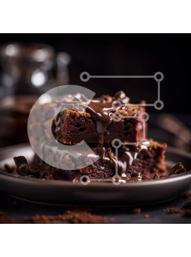 Σετ των 2 Intra Συλλεκτικό Ξύλινο Παζλ Plywood  4mm - Νόστιμα μπράουνις σοκολάτας με σάλτσα ντεκαντέ σοκολάτας Σε Ξύλινο Κουτί - Διαστάσεις: 10x10 cm – 25 κομμάτια