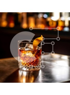 Σετ των 2 Intra Συλλεκτικό Ξύλινο Παζλ Plywood  4mm - Old Fashioned Cocktail με Ουίσκι, Ζάχαρη και Bitters Σε Ξύλινο Κουτί - Διαστάσεις: 10x10 cm – 25 κομμάτια