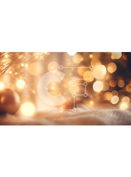 Intra Συλλεκτικό Ξύλινο Παζλ Plywood  4mm - Κομψή και γιορτινή χρυσή μπάλα με φώτα Bokeh Σε Ξύλινο Κουτί - Διαστάσεις Puzzle: 10x10 cm – 25 κομμάτια