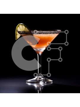 Σετ των 2 Intra Συλλεκτικό Ξύλινο Παζλ Plywood  4mm - Νόστιμο ροζ κοκτέιλ με Lime Wedge σε ποτήρι Martini Σε Ξύλινο Κουτί - Διαστάσεις: 10x10 cm – 25 κομμάτια