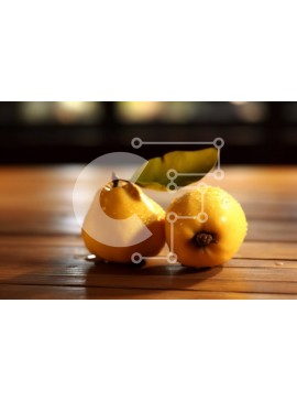 Σετ των 2 Intra Συλλεκτικό Ξύλινο Παζλ Plywood  4mm - Φρέσκα και ώριμα κίτρινα λεμόνια σε έναν ξύλινο πίνακα - Φωτογραφία Αρχείου Σε Ξύλινο Κουτί - Διαστάσεις: 10x10 cm – 25 κομμάτια