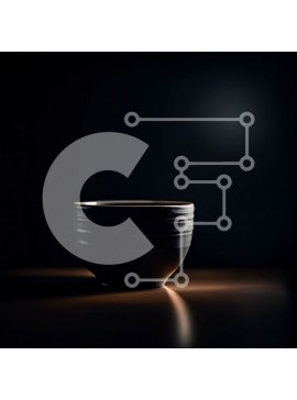 Σετ των 2 Intra Συλλεκτικό Ξύλινο Παζλ Plywood  4mm - Ζεστή εικόνα μιας μαύρης κούπας καφέ σε ένα δωμάτιο με χαμηλό φωτισμό Σε Ξύλινο Κουτί - Διαστάσεις: 10x10 cm – 25 κομμάτια