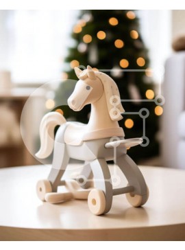 Intra Συλλεκτικό Ξύλινο Παζλ Plywood  4mm - Ξύλινο παιχνίδι άλογο και διακοσμητικό χριστουγεννιάτικο δέντρο Σε Ξύλινο Κουτί - Διαστάσεις Puzzle: 10x10 cm – 25 κομμάτια