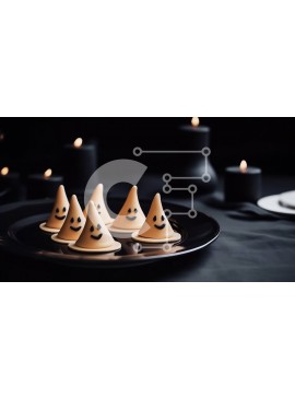 Σετ των 2 Intra Συλλεκτικό Ξύλινο Παζλ Plywood  4mm - Αποκριάτικα μπισκότα σε σχήμα φαντάσματος για τρομακτικές γιορτές Σε Ξύλινο Κουτί - Διαστάσεις: 10x10 cm – 25 κομμάτια