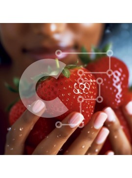 Σετ των 2 Intra Συλλεκτικό Ξύλινο Παζλ Plywood  4mm - Όμορφη εικόνα μιας γυναίκας που κρατά φρέσκες φράουλες Σε Ξύλινο Κουτί - Διαστάσεις: 10x10 cm – 25 κομμάτια