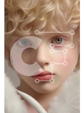 Intra Συλλεκτικό Ξύλινο Παζλ Plywood  4mm - Νεαρό κορίτσι με ξανθά μαλλιά και κόμμωση με φτερωτό άγγελο Σε Ξύλινο Κουτί - Διαστάσεις Puzzle: 10x10 cm – 25 κομμάτια