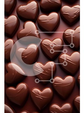 Σετ των 2 Intra Συλλεκτικό Ξύλινο Παζλ Plywood  4mm - Σοκολατένιες καρδιές διάταξη σε κόκκινο φόντο Σε Ξύλινο Κουτί - Διαστάσεις: 10x10 cm – 25 κομμάτια