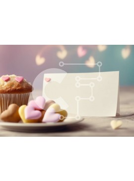 Σετ των 2 Intra Συλλεκτικό Ξύλινο Παζλ Plywood  4mm - Πιάτο με cupcakes, μπισκότα και καραμέλες σε σχήμα καρδιάς με κάρτα σημειώσεων Σε Ξύλινο Κουτί - Διαστάσεις: 10x10 cm – 25 κομμάτια