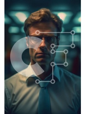 Intra Συλλεκτικό Ξύλινο Παζλ Plywood  4mm - Επαγγελματίας με γυαλιά και μπλε γραβάτα Σε Ξύλινο Κουτί - Διαστάσεις Puzzle: 10x10 cm – 25 κομμάτια