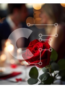 Intra Συλλεκτικό Ξύλινο Παζλ Plywood  4mm - Ρομαντικό δείπνο με διακόσμηση με κόκκινο τριαντάφυλλο Σε Ξύλινο Κουτί - Διαστάσεις Puzzle: 10x10 cm – 25 κομμάτια