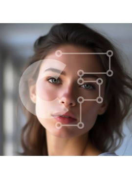 Σετ των 2 Intra Συλλεκτικό Ξύλινο Παζλ Plywood  4mm - Όμορφη νεαρή γυναίκα με καστανά μαλλιά και πράσινα μάτια Σε Ξύλινο Κουτί - Διαστάσεις: 10x10 cm – 25 κομμάτια