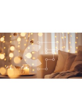 Intra Συλλεκτικό Ξύλινο Παζλ Plywood  4mm - Άνετο σαλόνι με κεριά και φώτα Σε Ξύλινο Κουτί - Διαστάσεις Puzzle: 10x10 cm – 25 κομμάτια