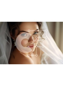 Intra Συλλεκτικό Ξύλινο Παζλ Plywood  4mm - Εκπληκτική νύφη με λευκό νυφικό με γαλήνια έκφραση Σε Ξύλινο Κουτί - Διαστάσεις Puzzle: 10x10 cm – 25 κομμάτια