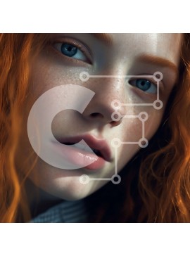 Σετ των 2 Intra Συλλεκτικό Ξύλινο Παζλ Plywood  4mm - Πορτρέτο ενός ατόμου με κόκκινα μαλλιά και μπλε μάτια Σε Ξύλινο Κουτί - Διαστάσεις: 10x10 cm – 25 κομμάτια