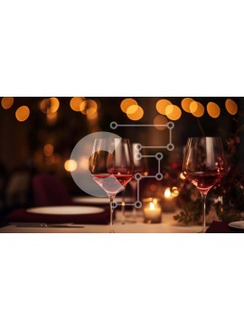 Σετ των 2 Intra Συλλεκτικό Ξύλινο Παζλ Plywood  4mm - Ρομαντική τραπεζαρία με ποτήρια κόκκινου κρασιού και κεριά Σε Ξύλινο Κουτί - Διαστάσεις: 10x10 cm – 25 κομμάτια