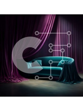 Intra Συλλεκτικό Ξύλινο Παζλ Plywood  4mm - Μωβ βελούδινος καναπές σε δωμάτιο με χαμηλό φωτισμό Σε Ξύλινο Κουτί - Διαστάσεις Puzzle: 10x10 cm – 25 κομμάτια