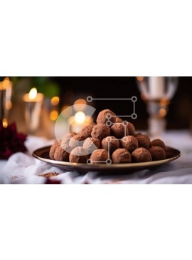 Σετ των 2 Intra Συλλεκτικό Ξύλινο Παζλ Plywood  4mm - Μπολ με τρούφες σοκολάτας με κεριά και τραπεζάκι Σε Ξύλινο Κουτί - Διαστάσεις: 10x10 cm – 25 κομμάτια