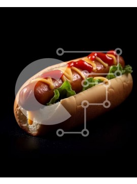 Σετ των 2 Intra Συλλεκτικό Ξύλινο Παζλ Plywood  4mm - Νόστιμη εικόνα ενός κλασικού χοτ-ντογκ με κέτσαπ και μουστάρδα Σε Ξύλινο Κουτί - Διαστάσεις: 10x10 cm – 25 κομμάτια