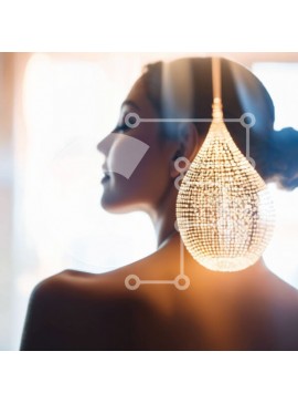 Σετ των 2 Intra Συλλεκτικό Ξύλινο Παζλ Plywood  4mm - Γυναίκα με διακοσμητικό μενταγιόν Σε Ξύλινο Κουτί - Διαστάσεις: 10x10 cm – 25 κομμάτια