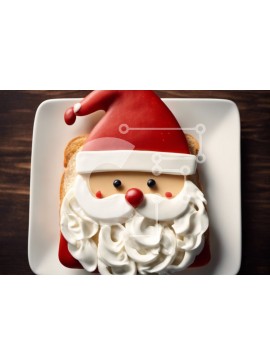 Σετ των 2 Intra Συλλεκτικό Ξύλινο Παζλ Plywood  4mm - Μπισκότα σε σχήμα Άγιου Βασίλη σε λευκό πιάτο Σε Ξύλινο Κουτί - Διαστάσεις: 10x10 cm – 25 κομμάτια