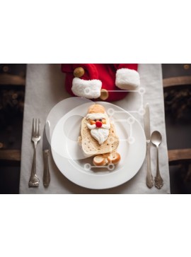 Σετ των 2 Intra Συλλεκτικό Ξύλινο Παζλ Plywood  4mm - Ψωμί σε σχήμα Άγιου Βασίλη σε ένα πιάτο Σε Ξύλινο Κουτί - Διαστάσεις: 10x10 cm – 25 κομμάτια