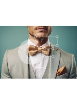 Intra Συλλεκτικό Ξύλινο Παζλ Plywood  4mm - Άνδρας με γκρι κοστούμι και μαύρισμα παπιγιόν Σε Ξύλινο Κουτί - Διαστάσεις Puzzle: 10x10 cm – 25 κομμάτια