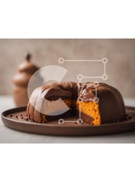 Σετ των 2 Intra Συλλεκτικό Ξύλινο Παζλ Plywood  4mm - Λαχταριστό κέικ σοκολάτας Bundt με φλιτζάνια Σε Ξύλινο Κουτί - Διαστάσεις: 10x10 cm – 25 κομμάτια