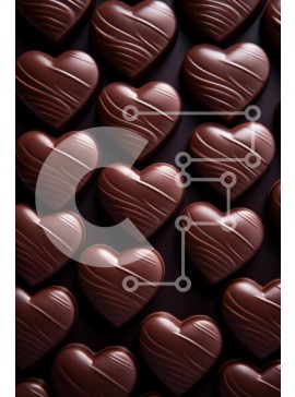 Σετ των 2 Intra Συλλεκτικό Ξύλινο Παζλ Plywood  4mm - Καραμέλες σοκολάτας σε σχήμα καρδιάς στοιβαγμένες σε συμβολική διάταξη Σε Ξύλινο Κουτί - Διαστάσεις: 10x10 cm – 25 κομμάτια