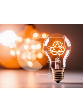 Intra Συλλεκτικό Ξύλινο Παζλ Plywood  4mm - Οικολογικός λαμπτήρας συμβόλου ανακύκλωσης Σε Ξύλινο Κουτί - Διαστάσεις Puzzle: 10x10 cm – 25 κομμάτια