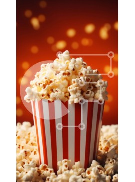 Intra Συλλεκτικό Ξύλινο Παζλ Plywood  4mm - Λαχταριστό ποπ κορν σε κουβά με κόκκινο και άσπρο ριγέ Σε Ξύλινο Κουτί - Διαστάσεις: 10x10 cm – 25 κομμάτια