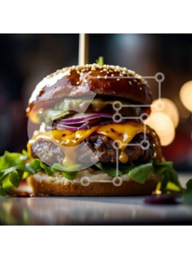 Σετ των 2 Intra Συλλεκτικό Ξύλινο Παζλ Plywood  4mm - Νόστιμο Cheeseburger με φρέσκα υλικά Σε Ξύλινο Κουτί - Διαστάσεις: 10x10 cm – 25 κομμάτια