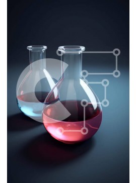 Intra Συλλεκτικό Ξύλινο Παζλ Plywood  4mm - Κόκκινα και μπλε υγρά σε εργαστηριακά ποτήρια Σε Ξύλινο Κουτί - Διαστάσεις Puzzle: 10x10 cm – 25 κομμάτια