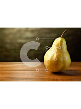 Σετ των 2 Intra Συλλεκτικό Ξύλινο Παζλ Plywood  4mm - Όμορφη εικόνα ενός κίτρινου αχλαδιού σε ένα ξύλινο τραπέζι Σε Ξύλινο Κουτί - Διαστάσεις: 10x10 cm – 25 κομμάτια