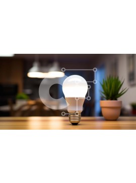 Intra Συλλεκτικό Ξύλινο Παζλ Plywood  4mm - Λάμπα φωτός σε ξύλινο τραπέζι στην τραπεζαρία Σε Ξύλινο Κουτί - Διαστάσεις Puzzle: 10x10 cm – 25 κομμάτια