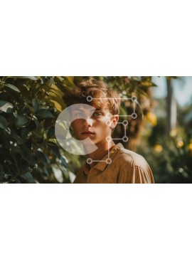 Intra Συλλεκτικό Ξύλινο Παζλ Plywood  4mm - Κομψός νεαρός άνδρας που κοιτάζει μακριά Σε Ξύλινο Κουτί - Διαστάσεις Puzzle: 10x10 cm – 25 κομμάτια