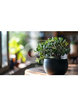 Intra Συλλεκτικό Ξύλινο Παζλ Plywood  4mm - Φυτό εσωτερικού χώρου σε ξύλινο τραπέζι Σε Ξύλινο Κουτί - Διαστάσεις Puzzle: 10x10 cm – 25 κομμάτια