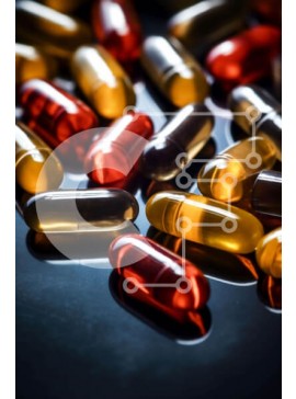 Intra Συλλεκτικό Ξύλινο Παζλ Plywood  4mm - Πολύχρωμες κάψουλες χαπιών στο τραπέζι Σε Ξύλινο Κουτί - Διαστάσεις Puzzle: 10x10 cm – 25 κομμάτια