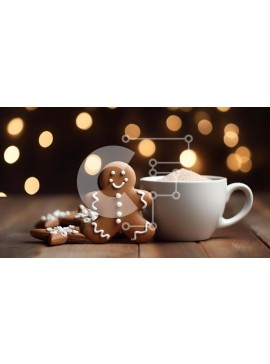 Σετ των 2 Intra Συλλεκτικό Ξύλινο Παζλ Plywood  4mm - Φλιτζάνι καφέ με σαντιγί και μπισκότα μελόψωμο Σε Ξύλινο Κουτί - Διαστάσεις: 10x10 cm – 25 κομμάτια