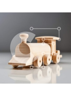 Intra Συλλεκτικό Ξύλινο Παζλ Plywood  4mm - Ξύλινο παιχνίδι τρένο σε γκρίζα επιφάνεια - φωτογραφία αρχείου Σε Ξύλινο Κουτί - Διαστάσεις: 10x10 cm – 25 κομμάτια