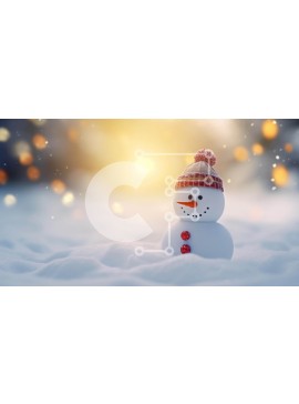 Intra Συλλεκτικό Ξύλινο Παζλ Plywood  4mm - Χιονάνθρωπος στο χιόνι με ανακλαστικά φώτα Σε Ξύλινο Κουτί - Διαστάσεις Puzzle: 10x10 cm – 25 κομμάτια