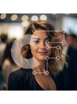 Intra Συλλεκτικό Ξύλινο Παζλ Plywood  4mm - Πορτρέτο μιας χαμογελαστής νεαρής γυναίκας με επαγγελματική ενδυμασία Σε Ξύλινο Κουτί - Διαστάσεις Puzzle: 10x10 cm – 25 κομμάτια