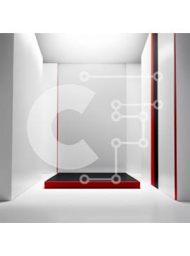 Intra Συλλεκτικό Ξύλινο Παζλ Plywood  4mm - Μινιμαλιστικό λευκό δωμάτιο με κόκκινο χαλί και ριγέ κοντάρι Σε Ξύλινο Κουτί - Διαστάσεις Puzzle: 10x10 cm – 25 κομμάτια