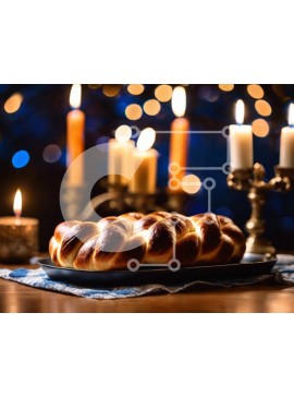 Σετ των 2 Intra Συλλεκτικό Ξύλινο Παζλ Plywood  4mm - Πλεγμένο ψωμί στο τραπέζι με κεριά Σε Ξύλινο Κουτί - Διαστάσεις: 10x10 cm – 25 κομμάτια